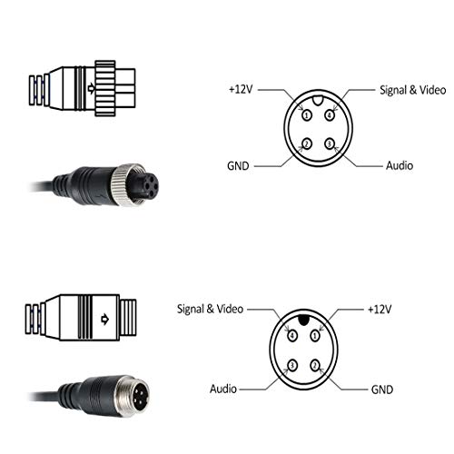 UmiMirari Hxchen 10M/33FT Car 4-Pin Aviation Video Extension Cable for CCTV Rearview Camera Truck Trailer Camper Bus Motorhome Vehicle Backup Monitor Waterproof Shockproof System - (1 Pc) - Image 4