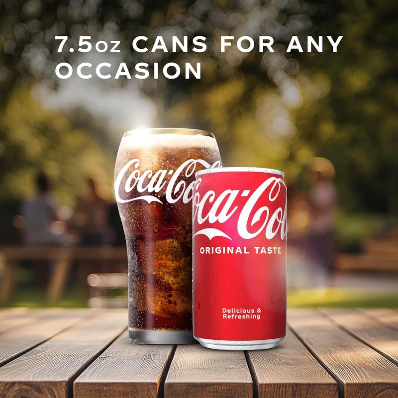 Coca-Cola Fridge Pack Soda Soft Drinks, 7.5 fl oz Mini Cans - 10 Pack - Image 4