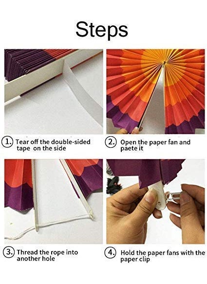 LB L B Multi Color Decoration Paper Fan Combo for Theme Party Birthday Celebrations Anniversary Event Festive Decoration Pack of 6  - Image 5