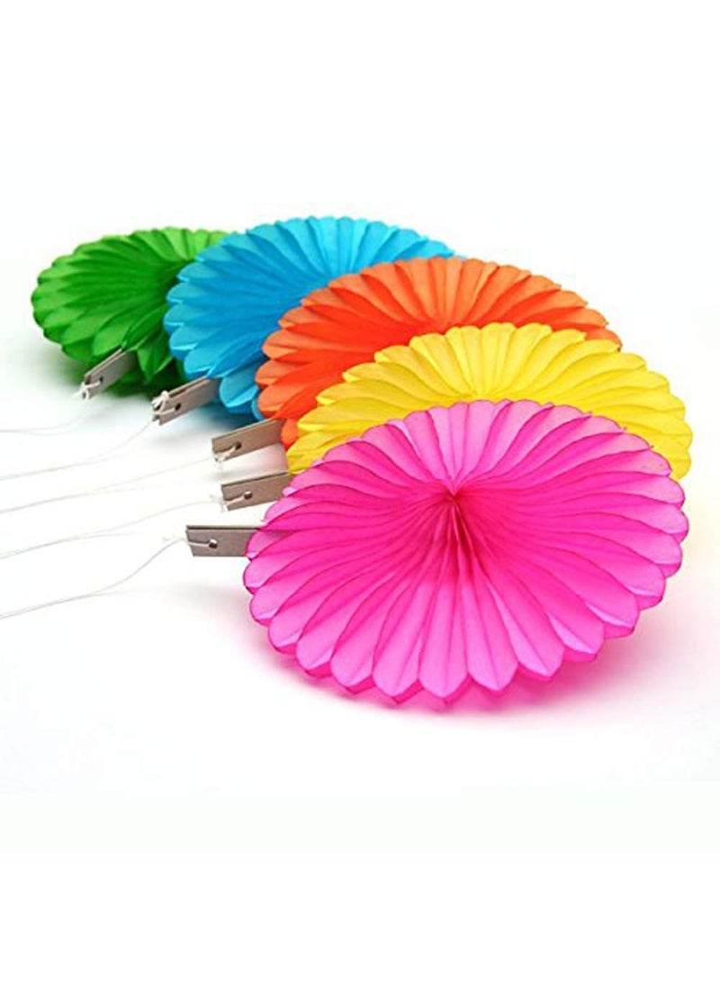 LB L B Multi Color Decoration Paper Fan Combo for Theme Party Birthday Celebrations Anniversary Event Festive Decoration Pack of 6  - Image 4