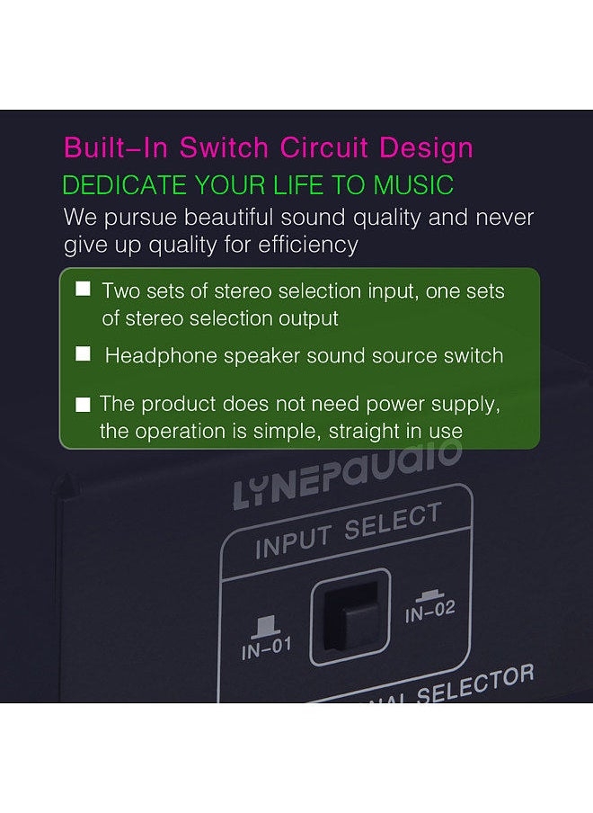 LYNEPAUAIO - Audio Switcher 3.5Mm 2 In 1 Out / 1 In 2 Out A/B Switch Stereo Audio Splitter Box With No Distortion 3.5Mm Jack For Switching Between Computer Speakers And Headphones - Image 1