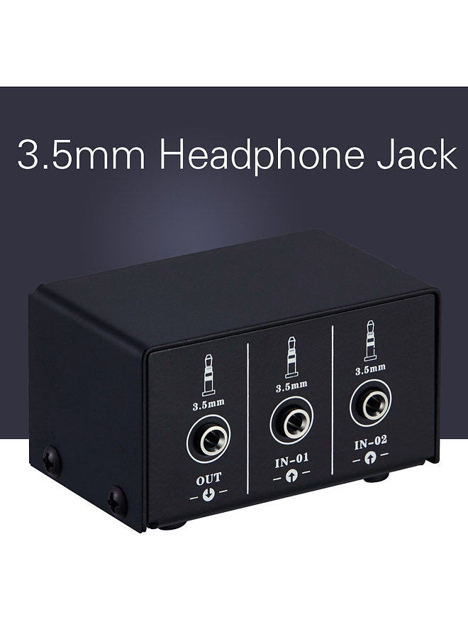 LYNEPAUAIO - Audio Switcher 3.5Mm 2 In 1 Out / 1 In 2 Out A/B Switch Stereo Audio Splitter Box With No Distortion 3.5Mm Jack For Switching Between Computer Speakers And Headphones - Image 1