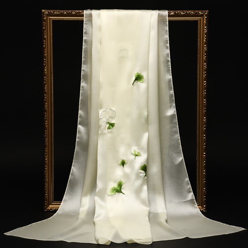 Suzhou Embroider Silk Scarf Women'S Embroidered Shawl Mulberry Silk Handmade Double-Sided Embroidered Silk Scarf For Mom Ladieswear'S Day - Image 3