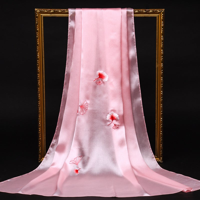 Suzhou Embroider Silk Scarf Women'S Embroidered Shawl Mulberry Silk Handmade Double-Sided Embroidered Silk Scarf For Mom Ladieswear'S Day - Image 1