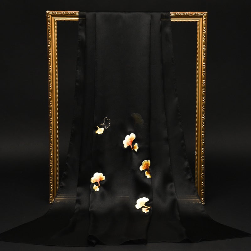 Suzhou Embroider Silk Scarf Women'S Embroidered Shawl Mulberry Silk Handmade Double-Sided Embroidered Silk Scarf For Mom Ladieswear'S Day - Image 4