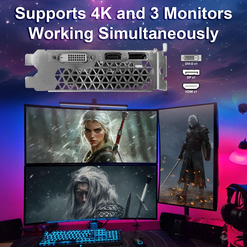 ZER-LON Radeon RX 550 4GB Graphics Card, GDDR5 128 Bit PCIE 3.0 Computer Gaming Gpu, 1183MHz Video Card with HDMI/DP/DVI Ports Support 4K - Image 4