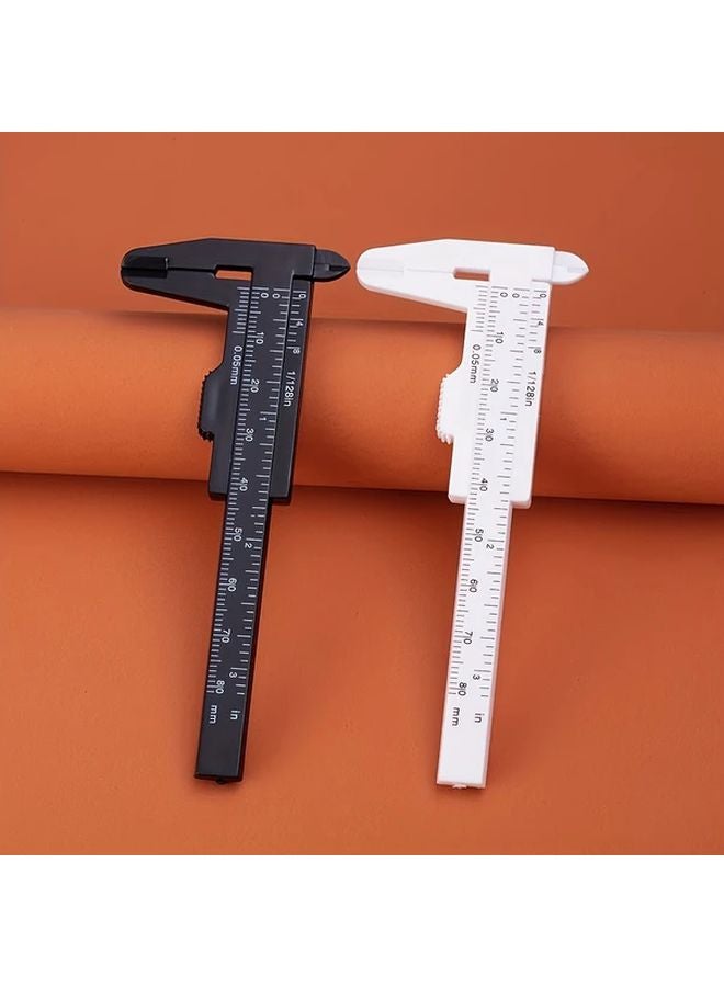 Black Mini Plastic Sliding Vernier Caliper 3.15 Inch Double Scale Ruler Tool - Image 3