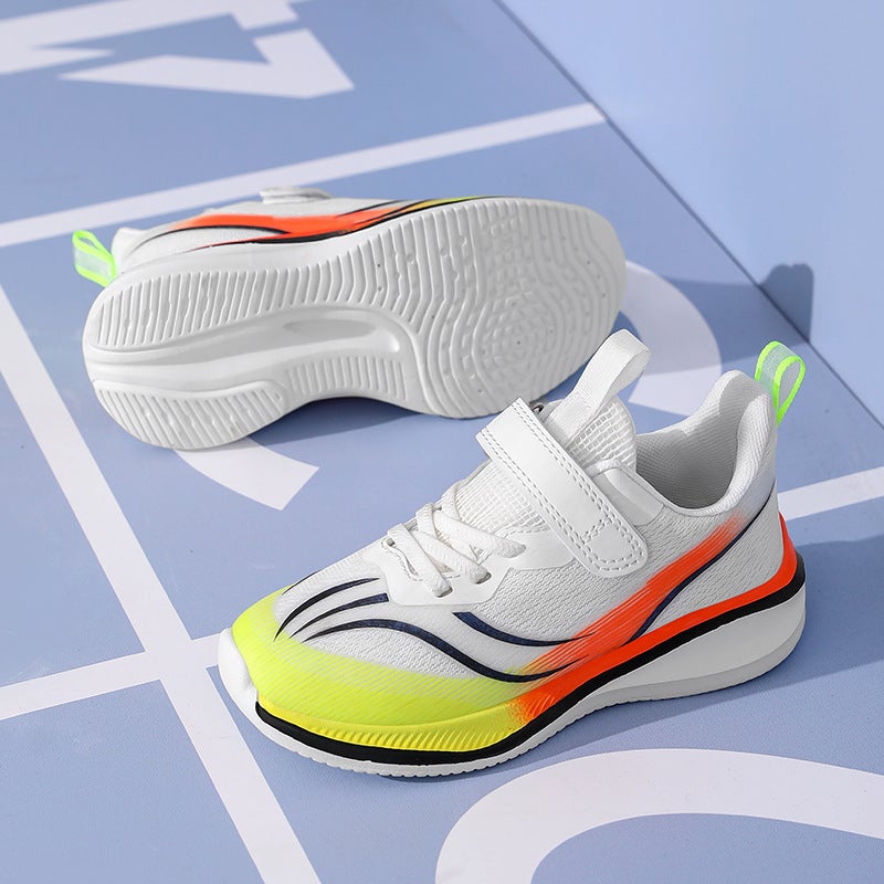 Boys' Shoes Spring And Style 2025 Mesh Breathable And Comfortable Soft-Soled Velcro Casual Shoes For Middle-Aged And Older Students - Image 3