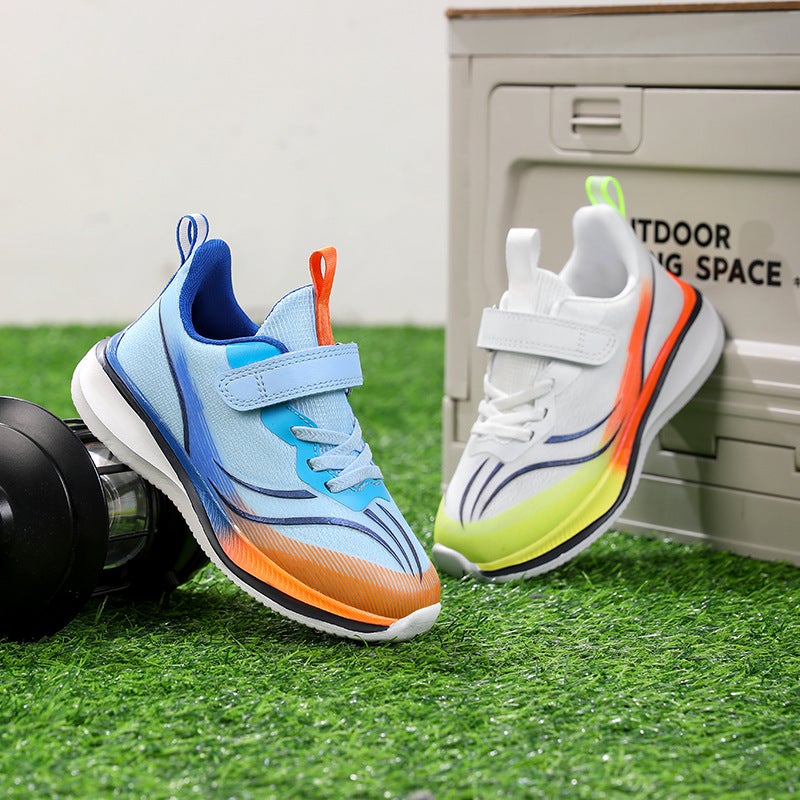 Boys' Shoes Spring And Style 2025 Mesh Breathable And Comfortable Soft-Soled Velcro Casual Shoes For Middle-Aged And Older Students - Image 5