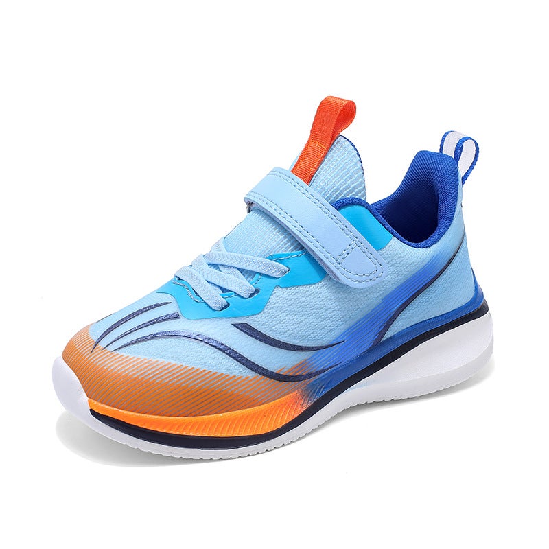 Boys' Shoes Spring And Style 2025 Mesh Breathable And Comfortable Soft-Soled Velcro Casual Shoes For Middle-Aged And Older Students - Image 1