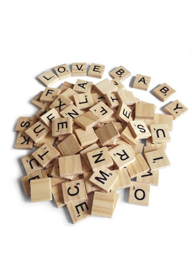 QMET 200Pcs Scrabble Letters For Crafts Wood Scrabble Tilesdiy Wood Gift Decoration Making Alphabet Coasters And Scrabble Crossword Game - Image 1