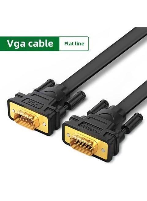 Lvlian VGA Cable Computer Monitor Cable VGA Video Data Cable Computer Wire Computer Case-Color:Flat Line-male To Male-Line Length:1.5m