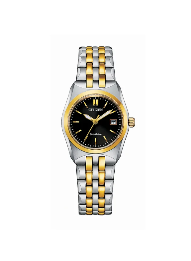 CITIZEN Women's Stainless Steel with Two Tone Strap Eco-Drive Standard Watch EW2299-50E - 28 mm