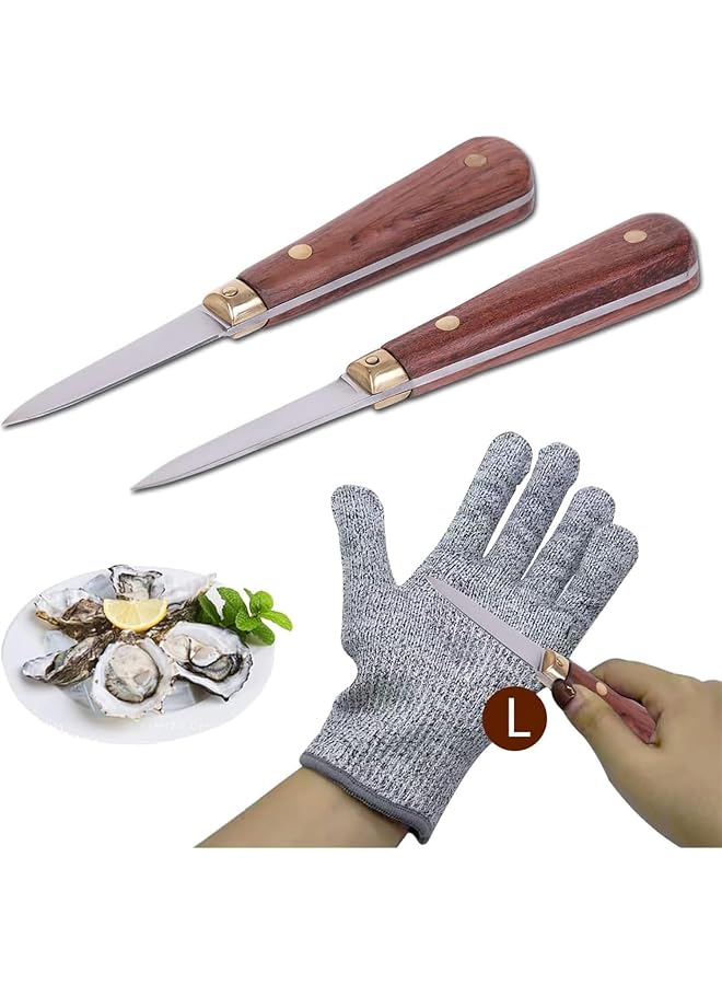 S-TOP Oyster Knife, Shucking Knife Not Easy To Break And Bend, More Secure With Gloves (2 1 Glove L), Best Set - Image 1