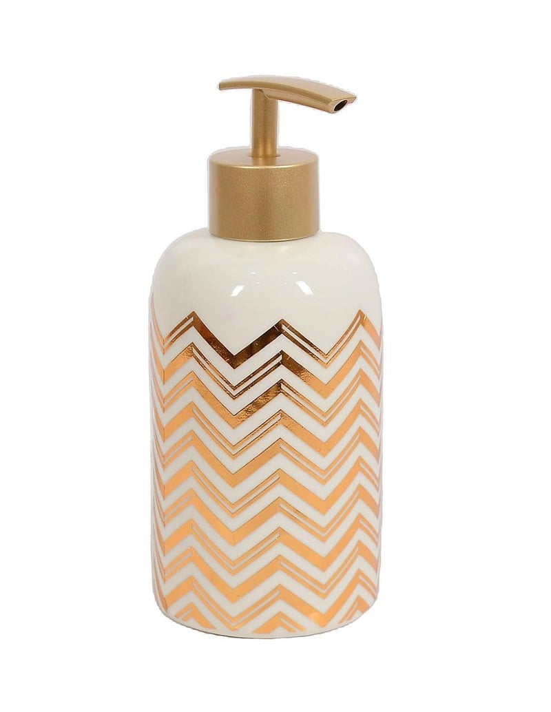 Modern Style Ceramic Liquid Soap Dispenser for Bathroom & Kitchen (250 ml)-KA-1180WH White