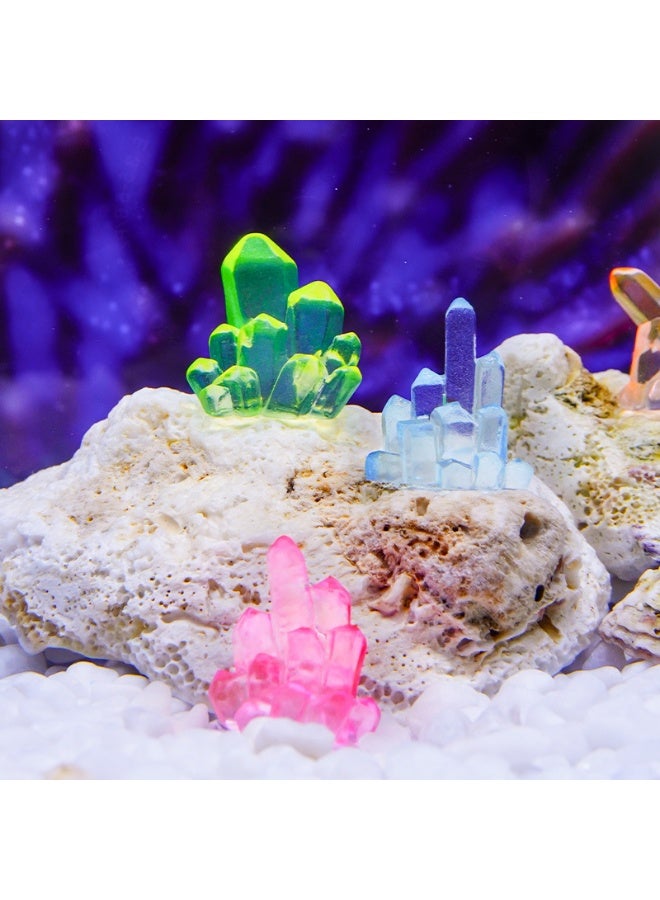 HUANXIN HOME 7pcs, Luminous Crystal Small Fish Tank Decorative Ornaments And Submarine Treasure Chest Small Ornaments Combination, Aquarium Fish Tank Landscaping Home Decorations Accessories - Image 5