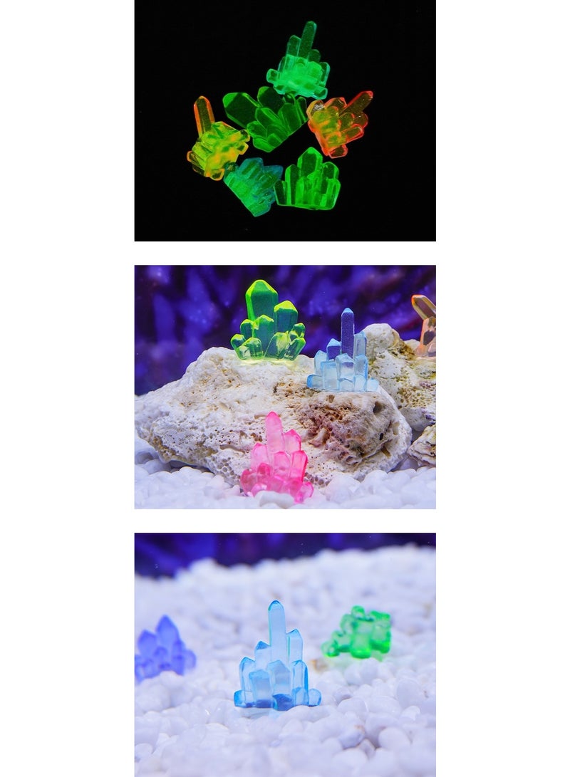 HUANXIN HOME 7pcs, Luminous Crystal Small Fish Tank Decorative Ornaments And Submarine Treasure Chest Small Ornaments Combination, Aquarium Fish Tank Landscaping Home Decorations Accessories - Image 4