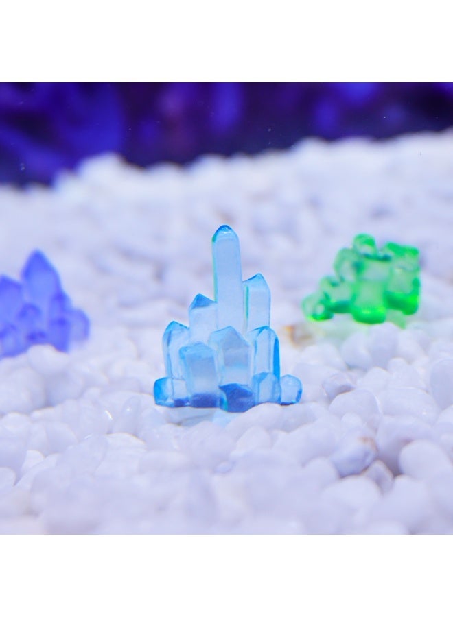 HUANXIN HOME 7pcs, Luminous Crystal Small Fish Tank Decorative Ornaments And Submarine Treasure Chest Small Ornaments Combination, Aquarium Fish Tank Landscaping Home Decorations Accessories - Image 2