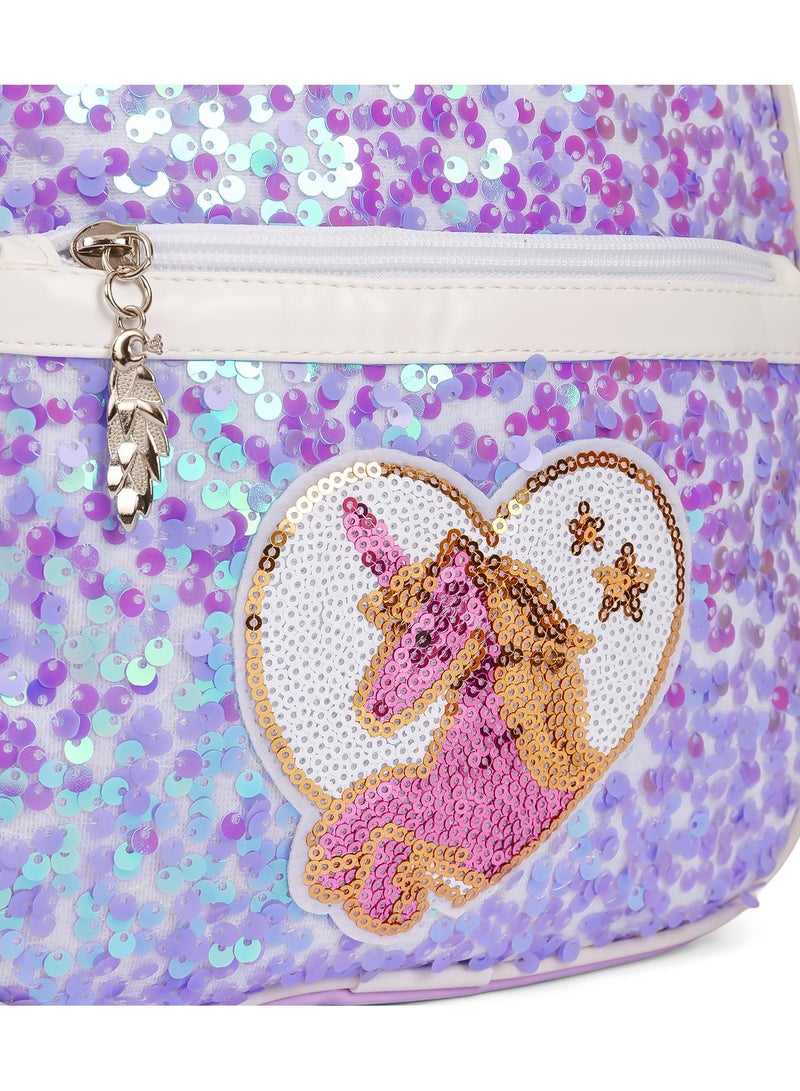 Eazy Kids Sequin School Backpack - Horse Purple  - Image 4