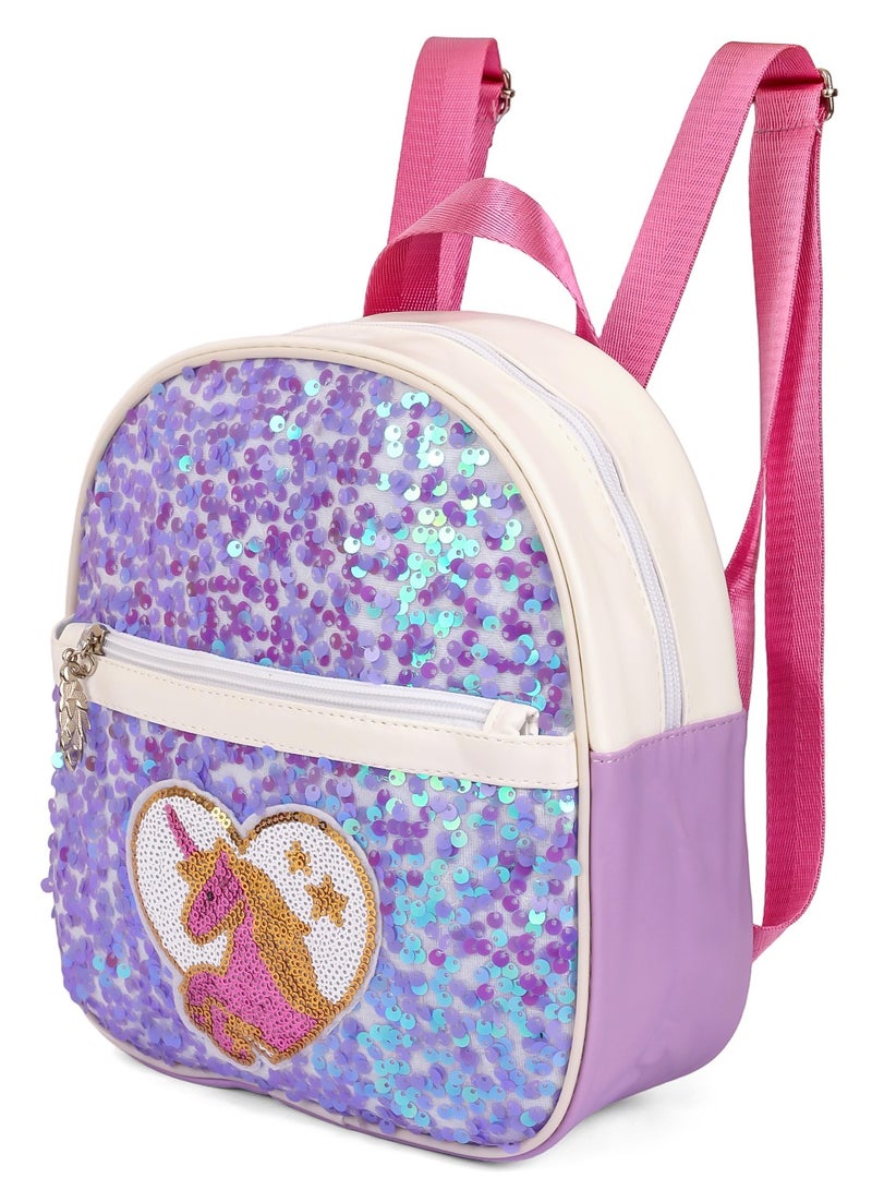 Eazy Kids Sequin School Backpack - Horse Purple  - Image 3