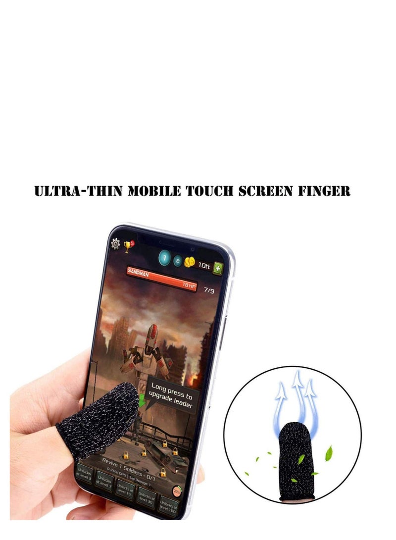 Captaintech Touch Screen Finger Glove Conductive Fiber Fingertips Sweatproof Non-slip Ultra-thin Breathable Universal Touche Screen Finger Sleeves for Android Mobile Games - Image 4