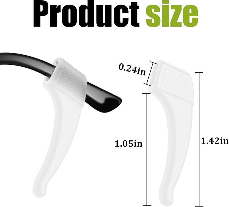 SMARTTOP 20 Pairs Anti-Slip Eyeglass Ear Grips Hook, Comfortable Silicone Elastic Eyeglasses Temple Tips Sleeve Retainer, Prevent Eyewear Sunglasses Spectacles Glasses Slipping (Clear) - Image 2