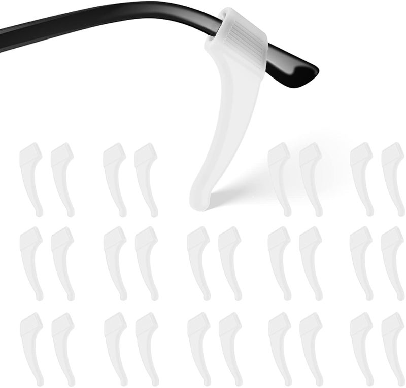 SMARTTOP 20 Pairs Anti-Slip Eyeglass Ear Grips Hook, Comfortable Silicone Elastic Eyeglasses Temple Tips Sleeve Retainer, Prevent Eyewear Sunglasses Spectacles Glasses Slipping (Clear) - Image 1