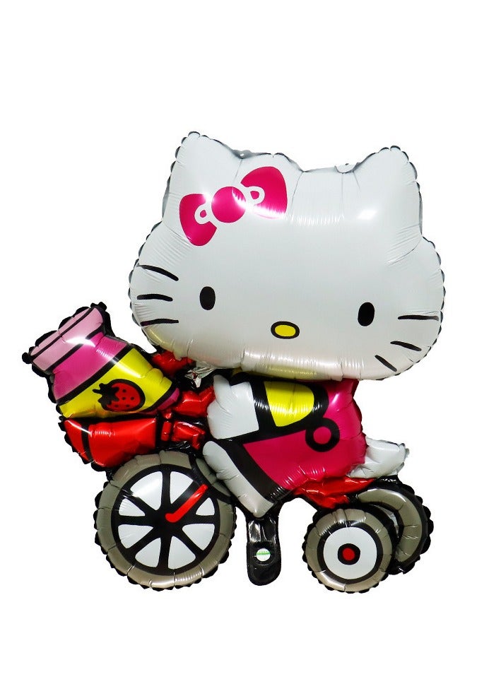 24-piece cartoon Sanrio Hello Kitty series shaped balloon decoration set suitable for children's birthday parties and theme party supplies (including 5 large shaped balloons + 1 birthday balloon flag + 18 round balloons) - Image 2