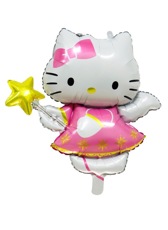 24-piece cartoon Sanrio Hello Kitty series shaped balloon decoration set suitable for children's birthday parties and theme party supplies (including 5 large shaped balloons + 1 birthday balloon flag + 18 round balloons) - Image 4