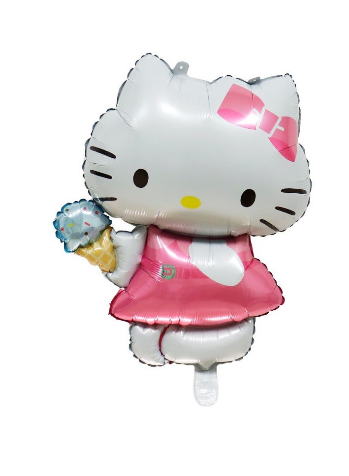 24-piece cartoon Sanrio Hello Kitty series shaped balloon decoration set suitable for children's birthday parties and theme party supplies (including 5 large shaped balloons + 1 birthday balloon flag + 18 round balloons) - Image 5