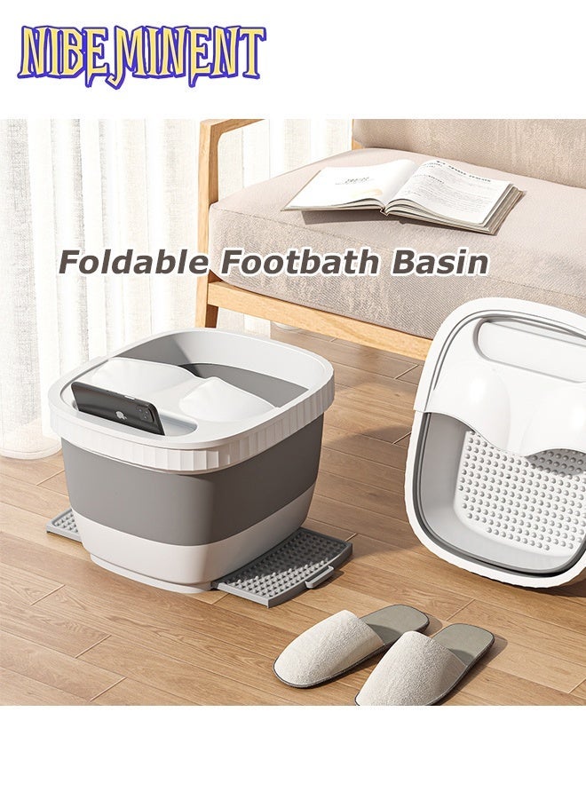 NIBEMINENT Foldable Footbath Basin, Portable Foldable Footbath Basin, Portable Foot Soaking Tub Massager SPA Soak Tub Massage Basin with Footstool and Cover, for Pedicure MassageFoot Soaking Tub SPA Massage Basin with Footstool and Cover, for Pedicure Massage - Image 2