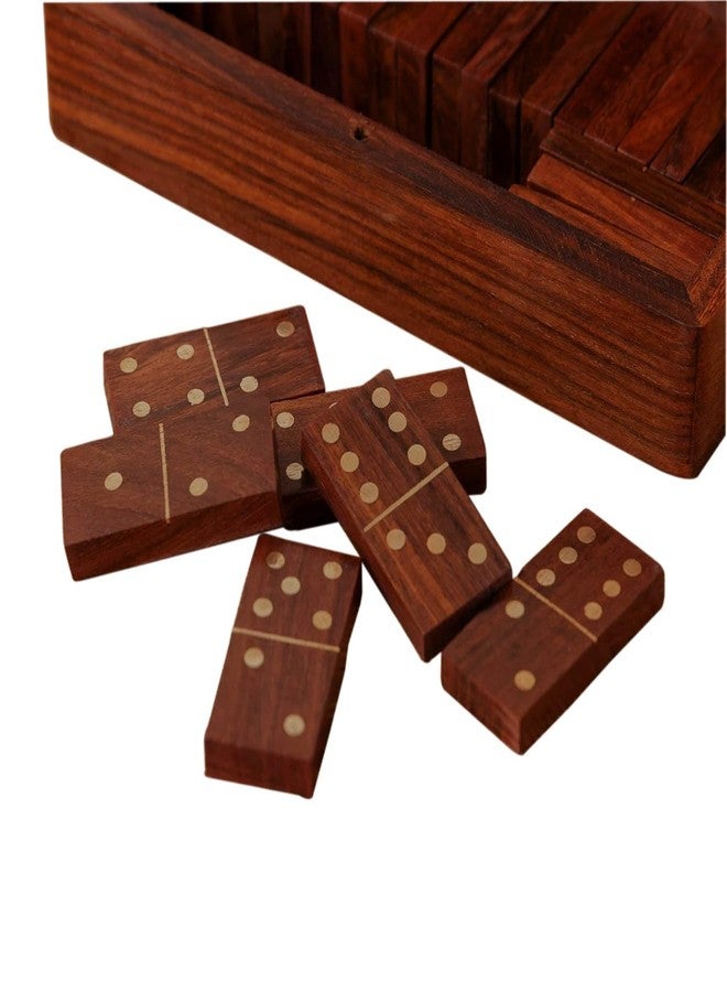 Timber Revival Co Domino Set, Double Six Dot Domino'S Blocks with Wooden Box Set of 28 for 2-4 Players for Adult (Domino Tiles) Size 5.75 x 3.25 x 1.75 inches - Image 5