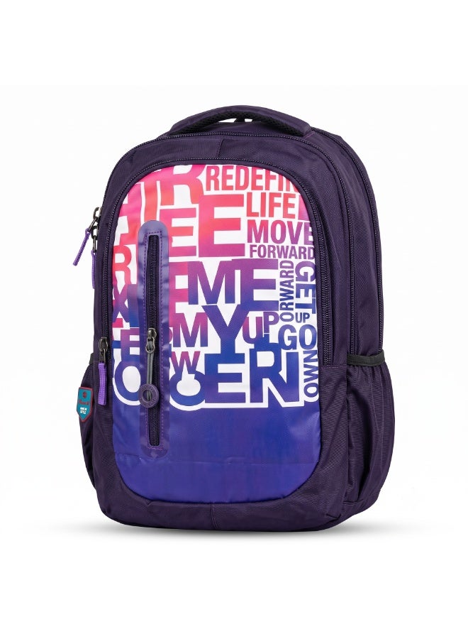 Three M Unisex School Backpack 4-Zip Extreme Suspension Purple English Letters - Image 4