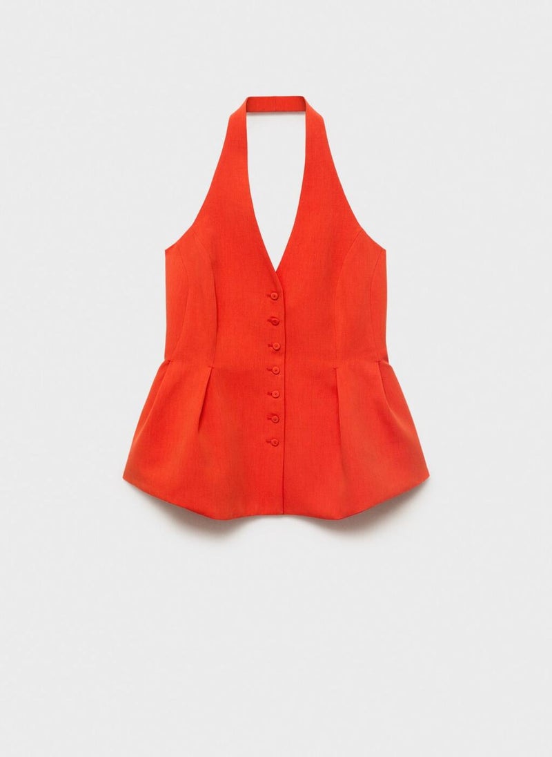 MANGO Halter-neck peplum waistcoat - Image 5