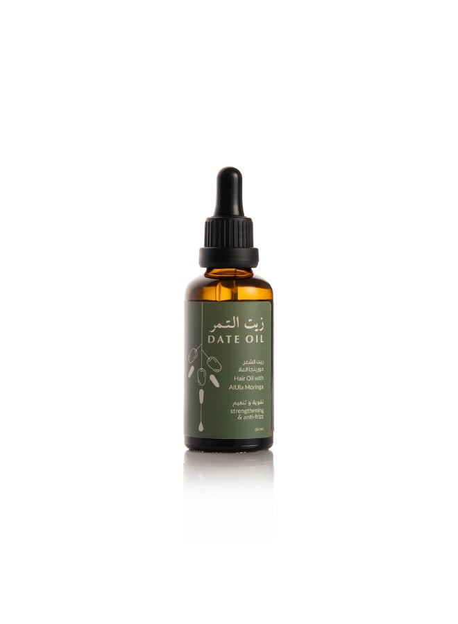 Date oil-hair oil with Alula moringa -  strengthening & anti - frizz - Image 1