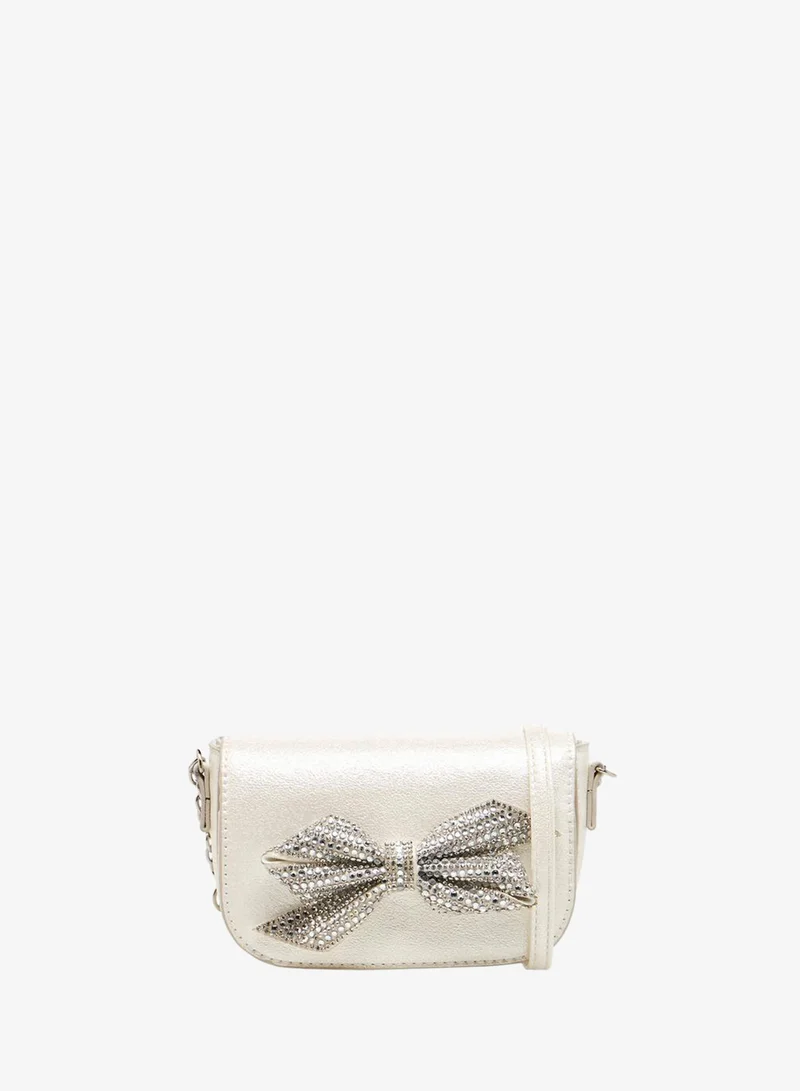 Flora Bella By Shoexpress Flora Bella Embellished Bow Crossbody Bag with Chain Strap Ramadan Collection