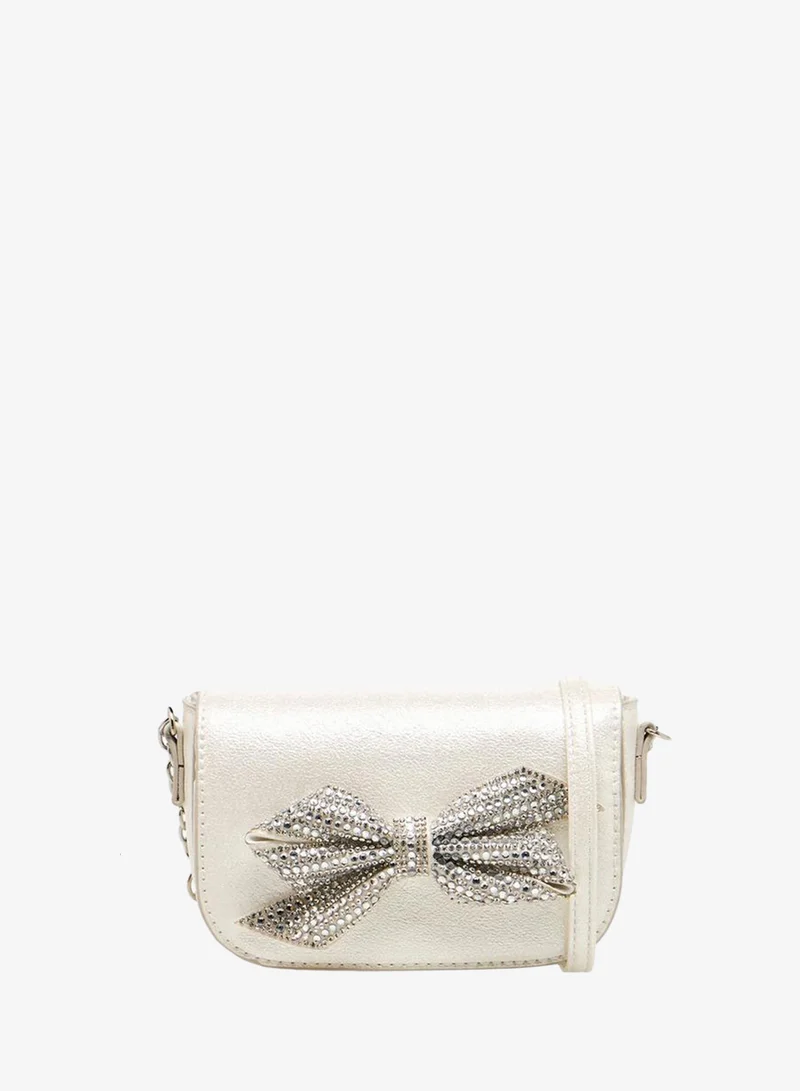 Flora Bella By Shoexpress Flora Bella Embellished Bow Crossbody Bag with Chain Strap Ramadan Collection