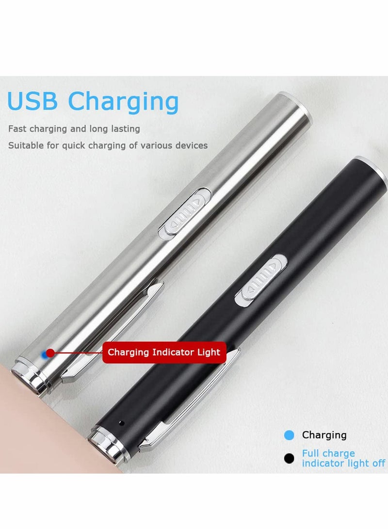 Pen Torch Reusable, 2 PCS Diagnostic Medical Penlight USB Rechargeable LED Pen Ligh for Nurses Students Doctors, Mini Flashlight with 2 LED Sources, Magnetic Cap, Pocket Clip - Image 4