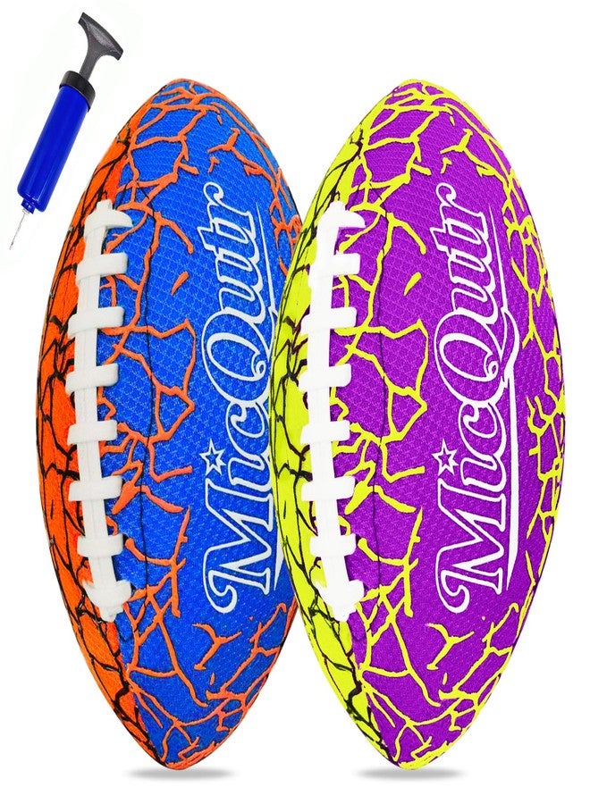 MicQutr Pool Beach Water Football, 9.25 Inch Waterproof Floating Football with Textured Grip & Air Pump, Outdoor Summer Sports Toy for Lake Swimming Family Games, Gifts for Kids Adults(2Pack-Mix) - Image 1