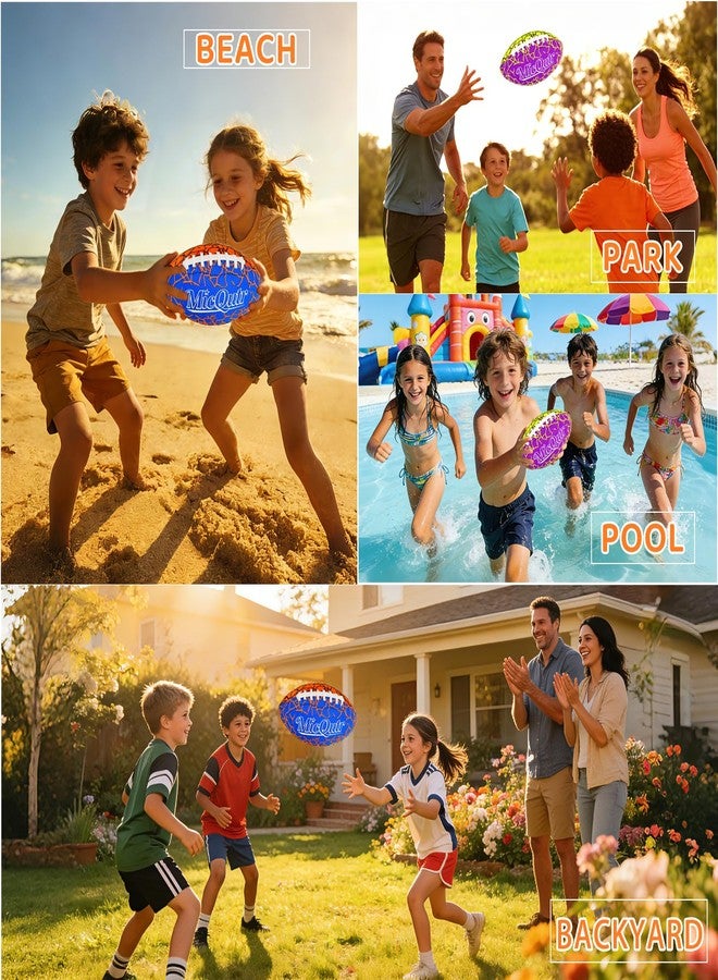 MicQutr Pool Beach Water Football, 9.25 Inch Waterproof Floating Football with Textured Grip & Air Pump, Outdoor Summer Sports Toy for Lake Swimming Family Games, Gifts for Kids Adults(2Pack-Mix) - Image 5