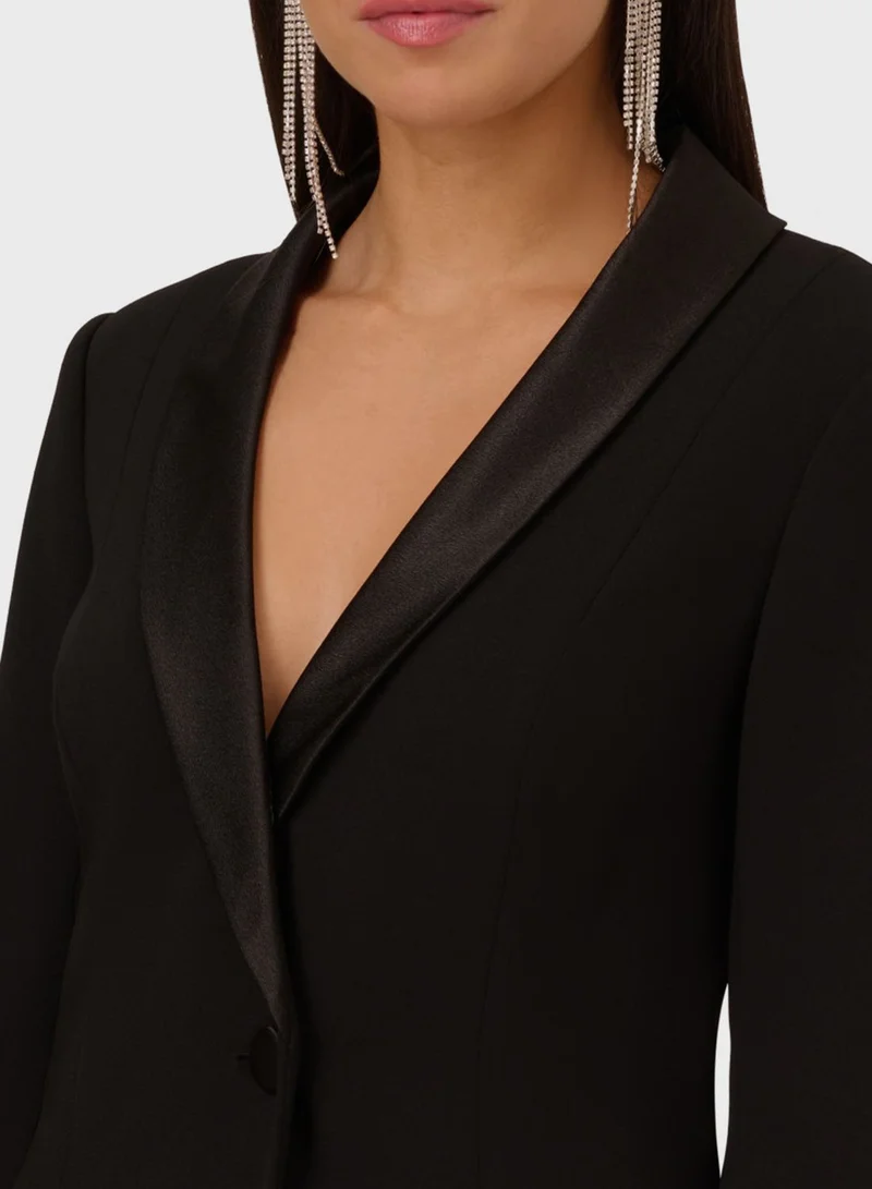 AIDAN MATTOX Fringe Sleeve Wrap Dress