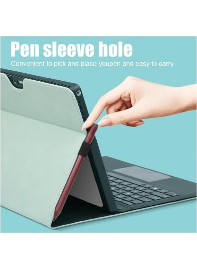Compatible with Surface Pro 9 Case 2022, PU Leather Protective Shell Cover Tablet Sleeve with Small Bag Support Multi Viewing Angles Compatible with Type Cover Keyboard - Image 4