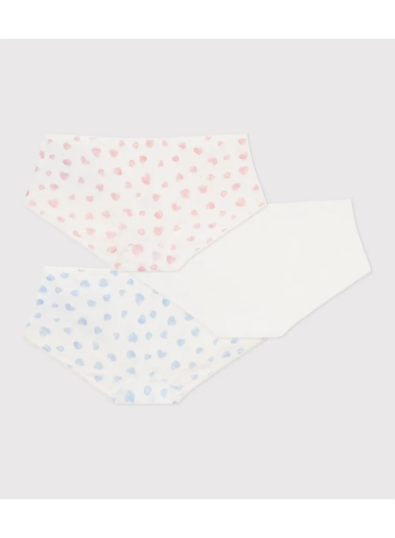 Petit Bateau Pack of heart-print cotton shorties for children