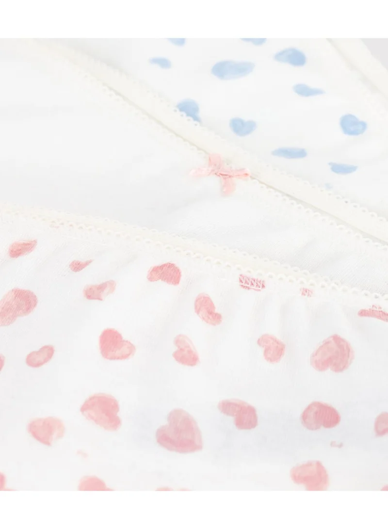 Petit Bateau Pack of heart-print cotton shorties for children