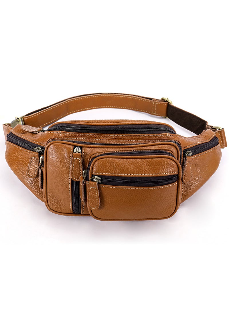 Generic Versatile Mens Leather Fanny Pack Crocodile Pattern 8336 8336 brown crocodile pattern  - Image 4