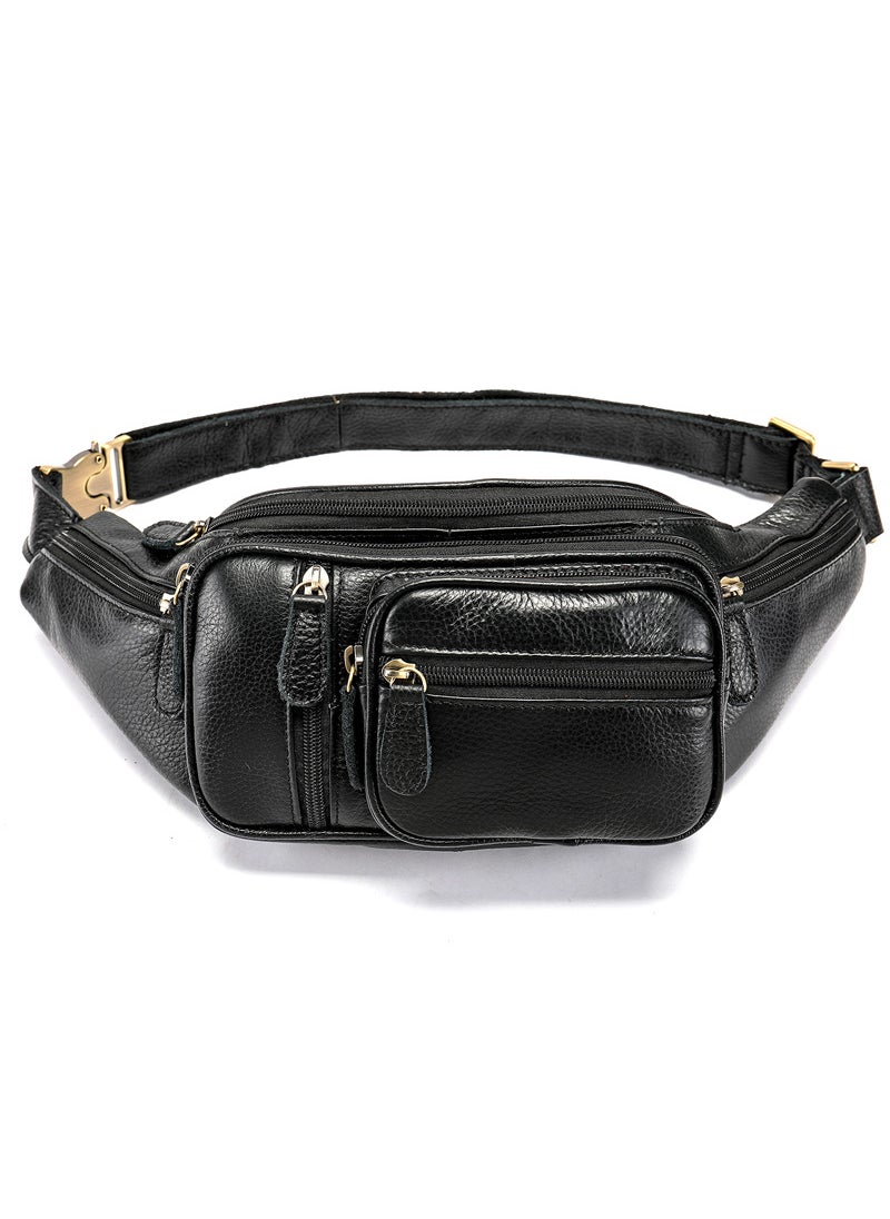 Generic Versatile Mens Leather Fanny Pack Crocodile Pattern 8336 8336 brown crocodile pattern  - Image 5