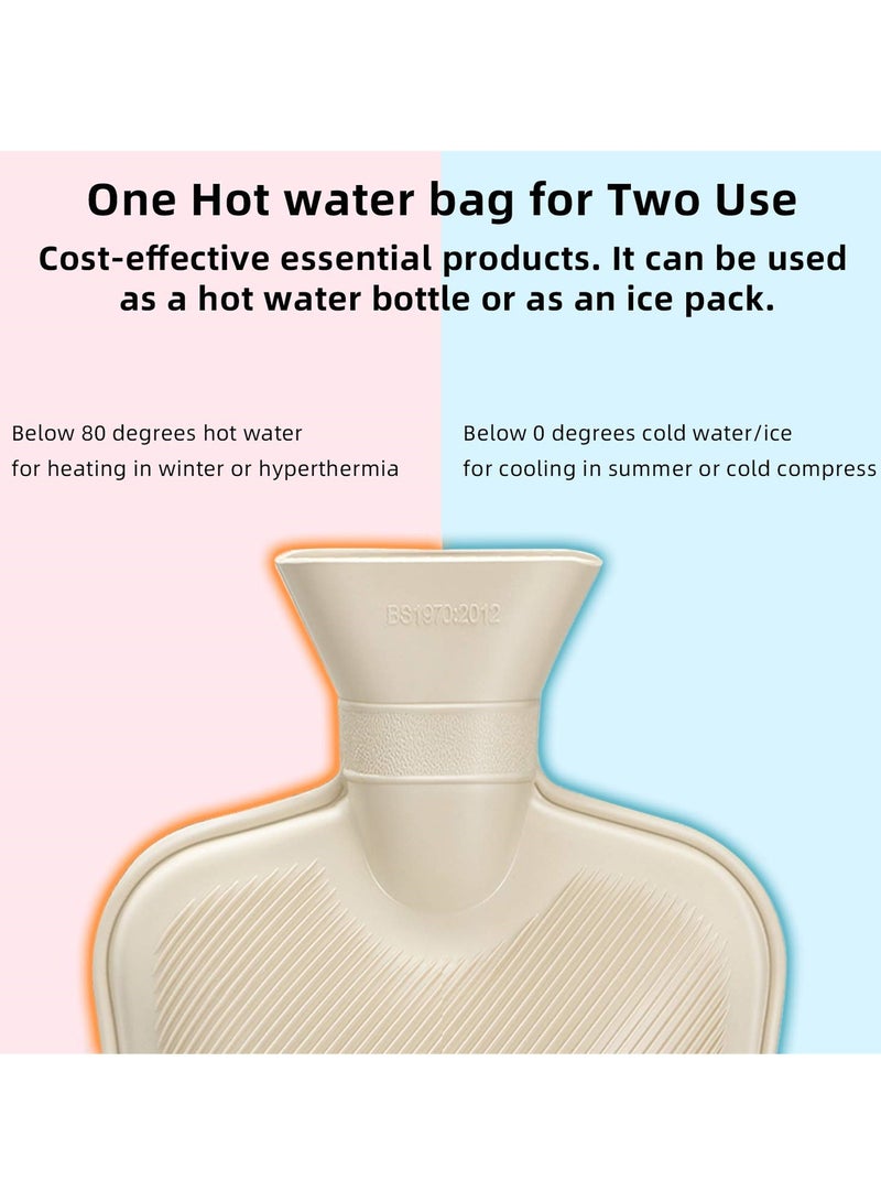 2L Rubber Hot Water Bottle with Plush Cover for Menstrual and Pain Relief, Ideal for Neck, Shoulders and Feet, Perfect Gift for Women and Girls - Image 3