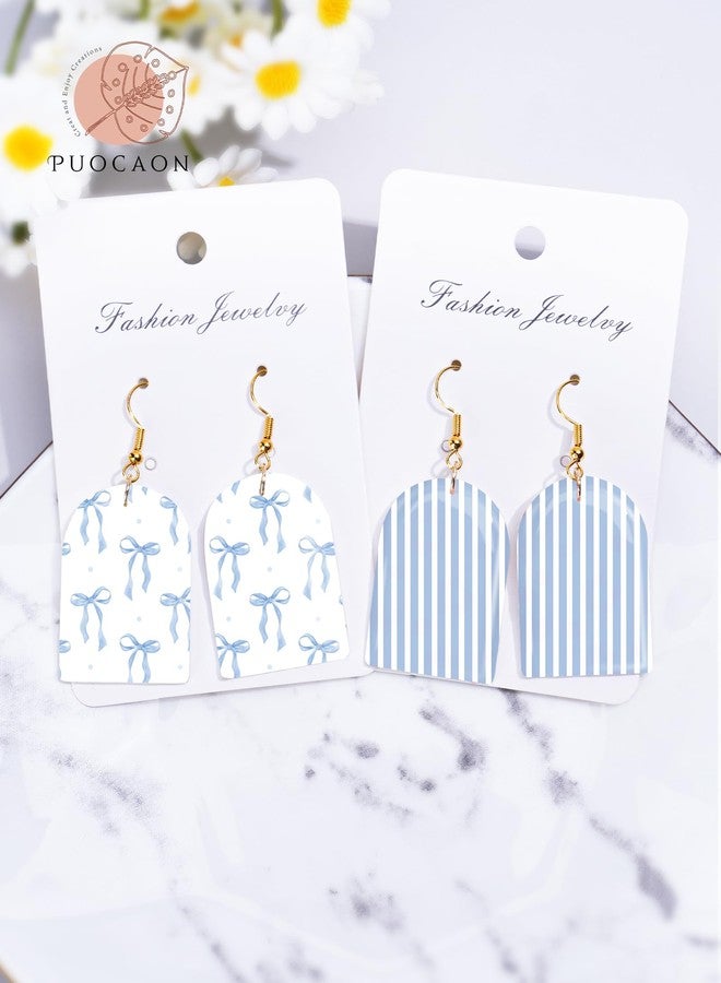 Puocaon Blue Clay Transfer Paper - 18 Sheets Chinoiserie Assorted Design Transfer Paper for Polymer Clay Earrings Jewelry Bow - Image 2