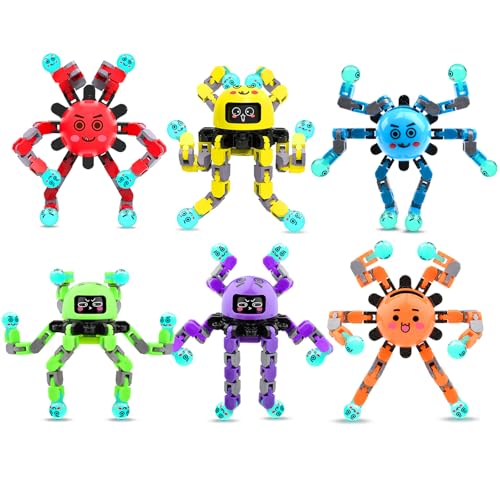 ASIOWELY Transformable Fidget Spinner Toys for Kids and Adults6 PCS Sensory Toy for Boys Girl ADHD Stress ReliefEaster Basket Stuffers Gifts Fingertip Gyros Birthdays Travel Party Favors for Teens - Image 1