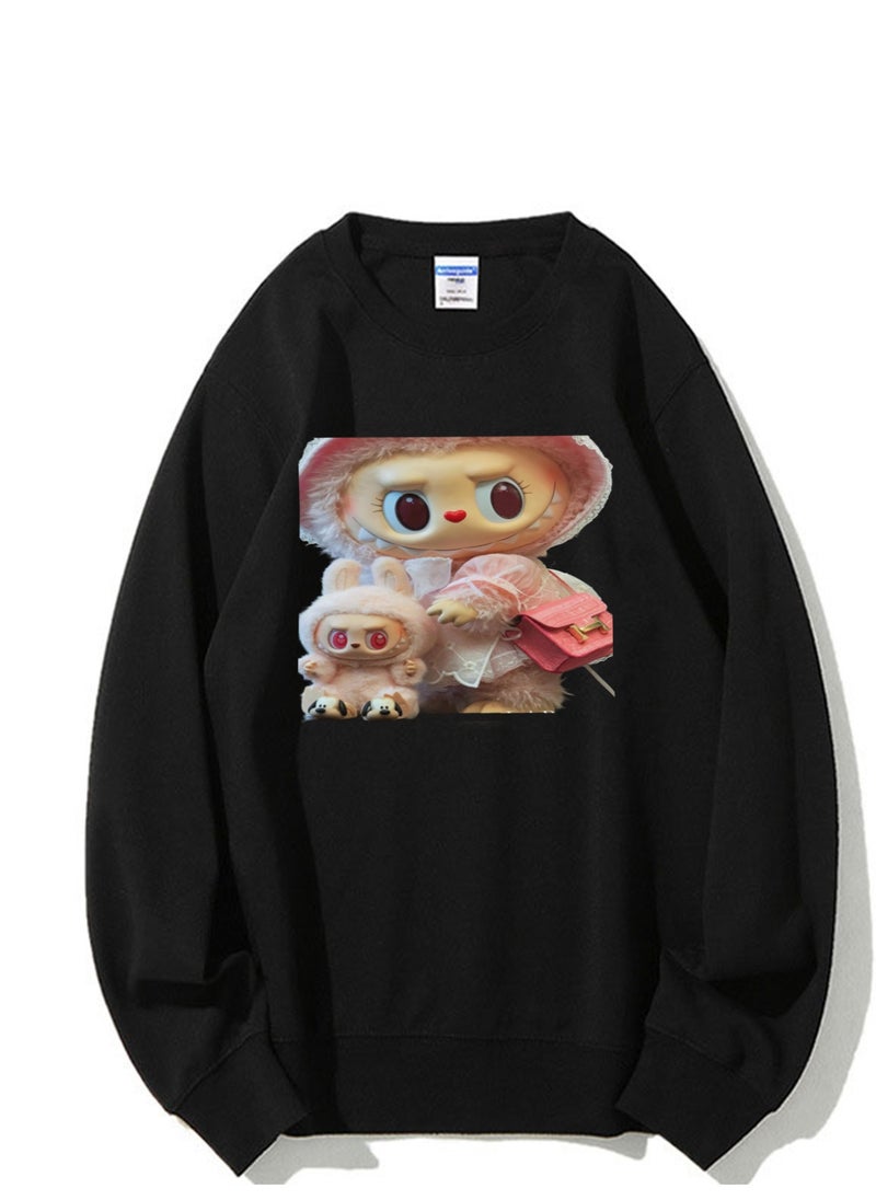NIBEMINENT Labubu Printed Cotton Long Sleeve Hoodie 